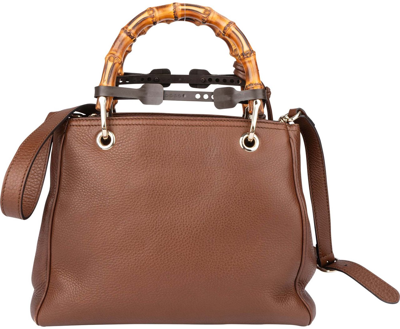 Gucci Gucci Brown Leather Bamboo Handbag Divers