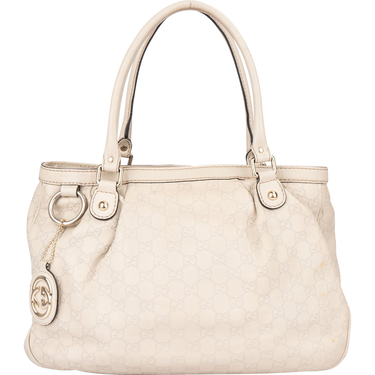 Gucci Gucci White Leather GG Sukey Handbag Divers