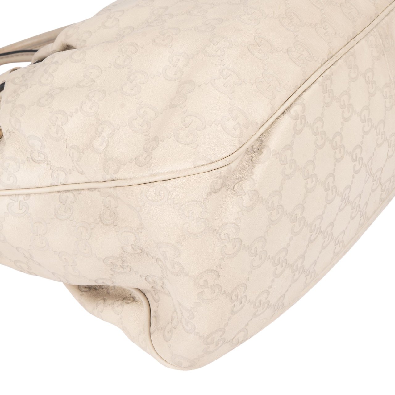 Gucci Gucci White Leather GG Sukey Handbag Divers