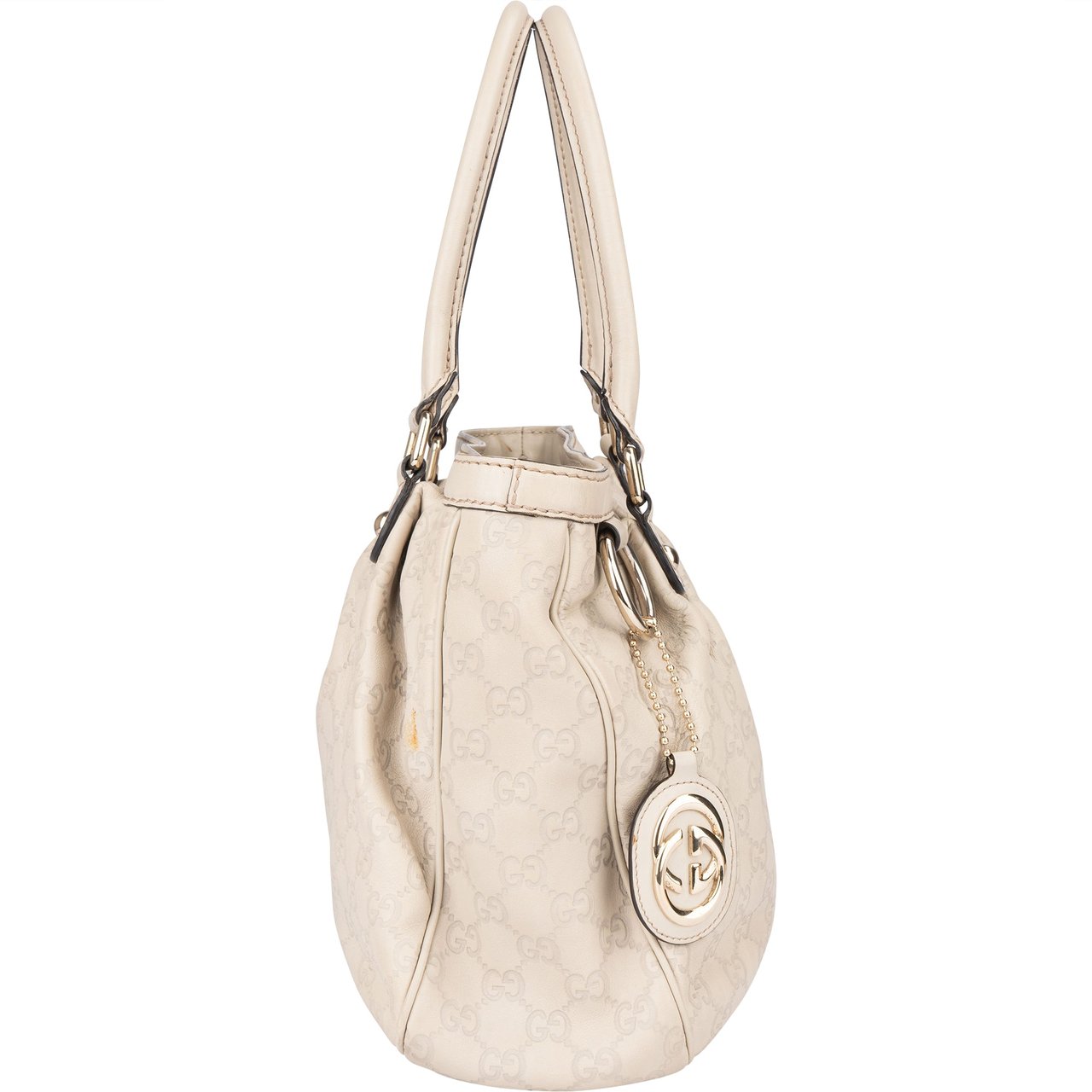 Gucci Gucci White Leather GG Sukey Handbag Divers