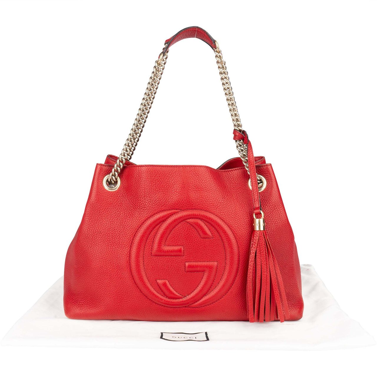 Gucci Gucci Red Leather GG Soho Crossbody Bag Divers