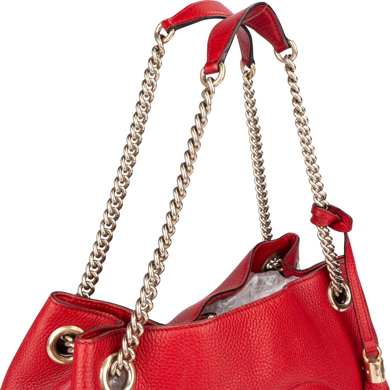 Gucci Gucci Red Leather GG Soho Crossbody Bag Divers