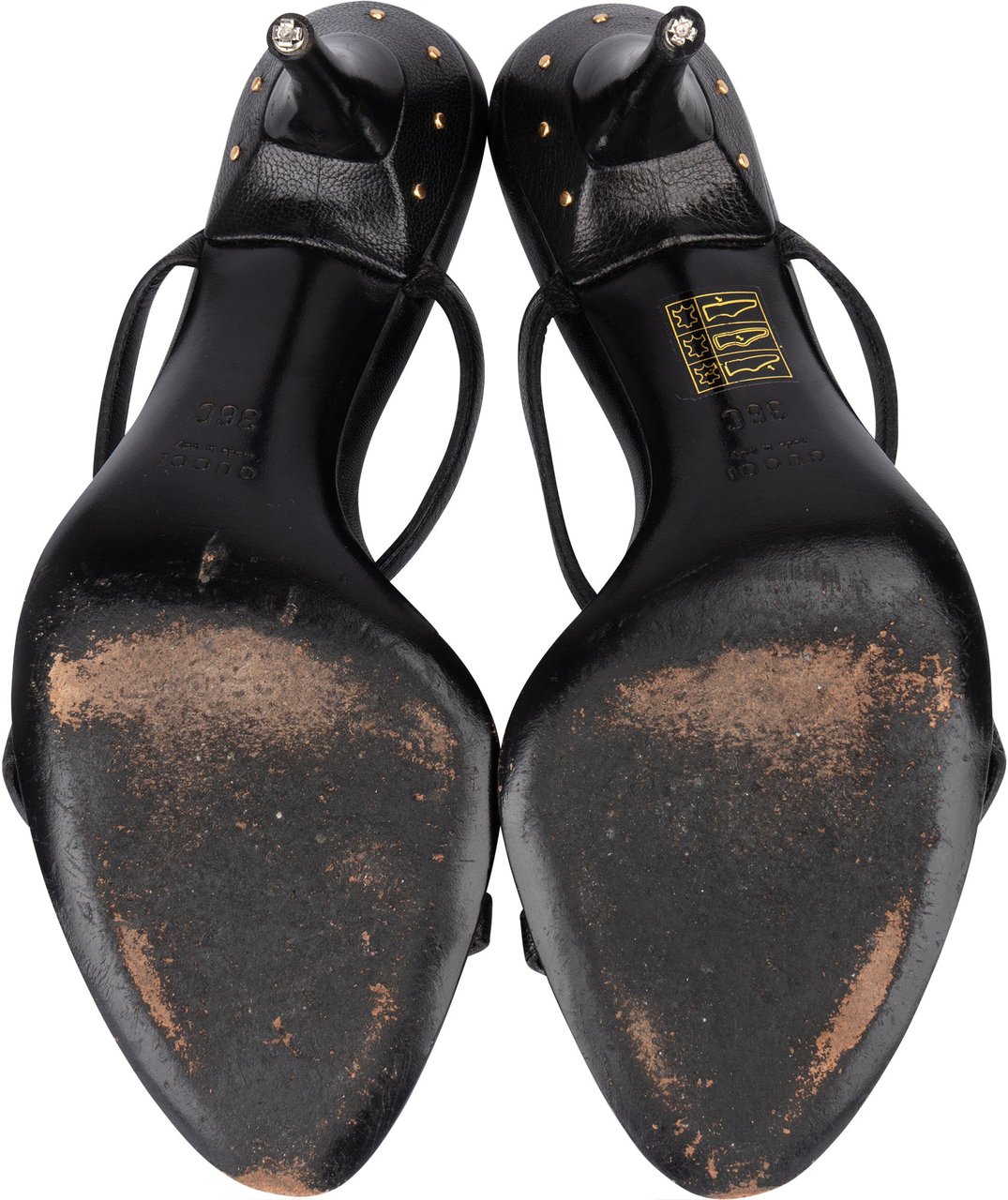 Gucci Gucci Black Leather GG Sandals (36) Divers
