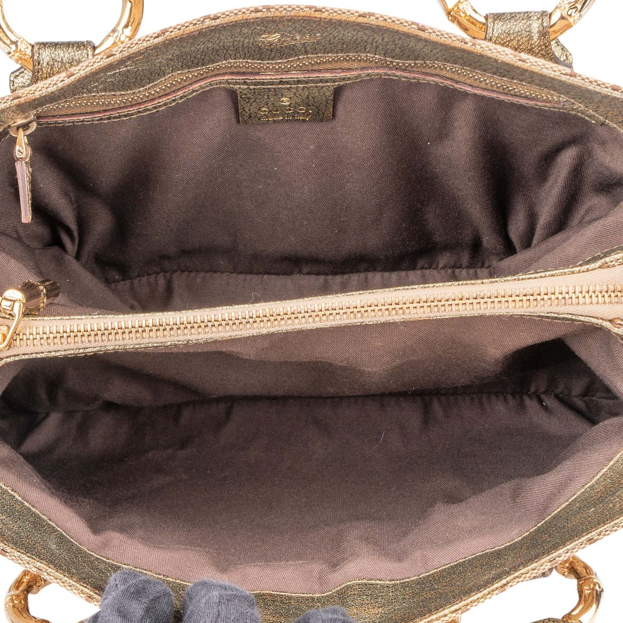 Gucci Gucci GG Monogram Golden Bamboo Handbag Divers