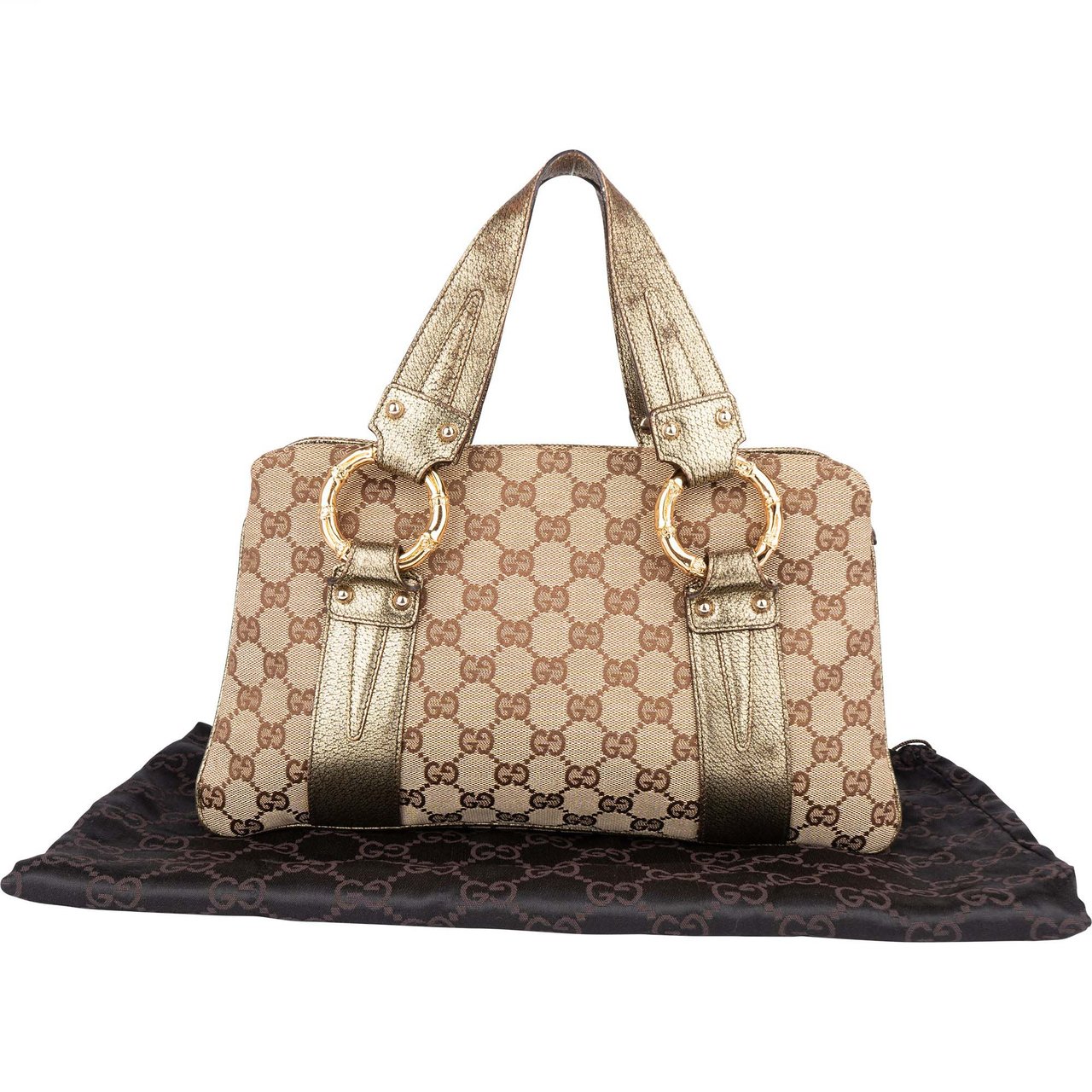 Gucci Gucci GG Monogram Golden Bamboo Handbag Divers