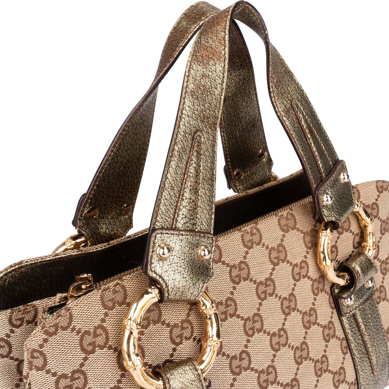 Gucci Gucci GG Monogram Golden Bamboo Handbag Divers