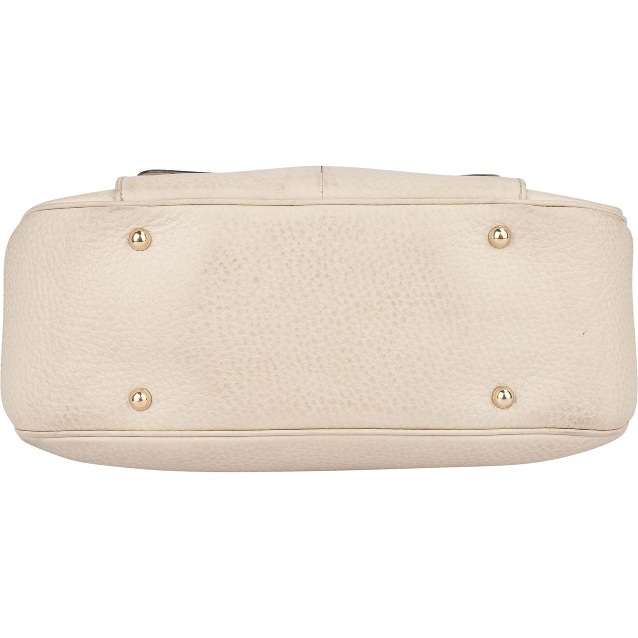 Gucci Gucci White Leather GG Monogram Bamboo Handbag Divers