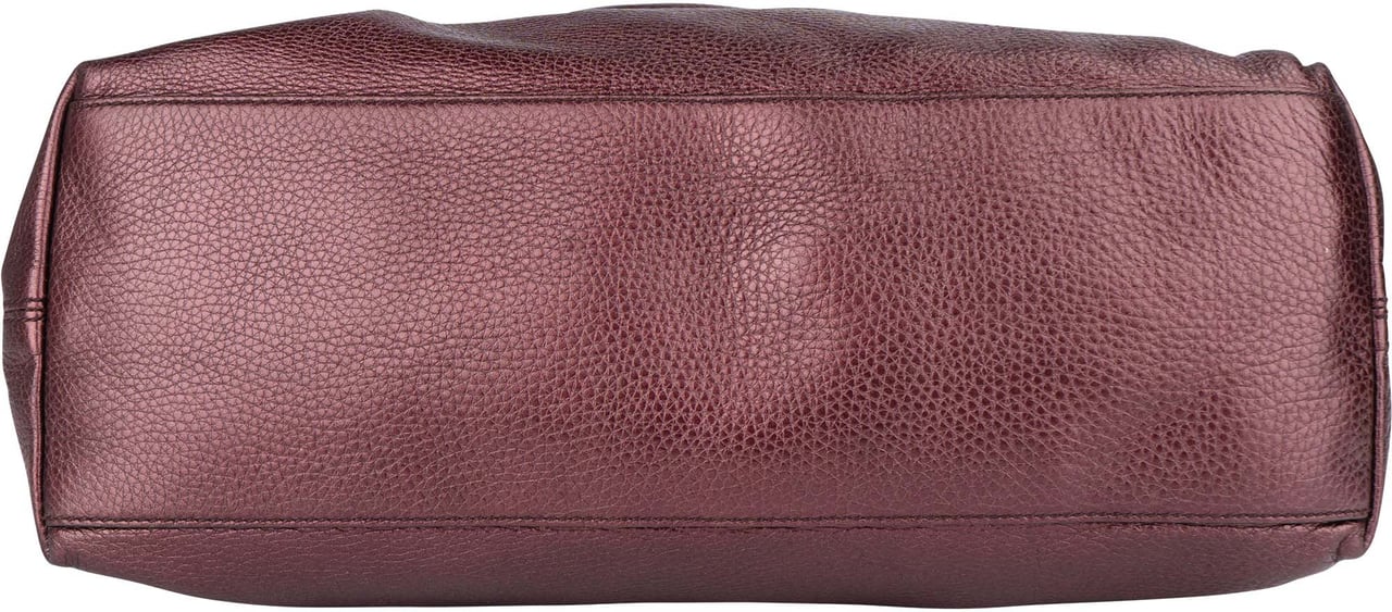 Gucci Gucci Leather GG Soho Metallic Purple Crossbody Bag Paars