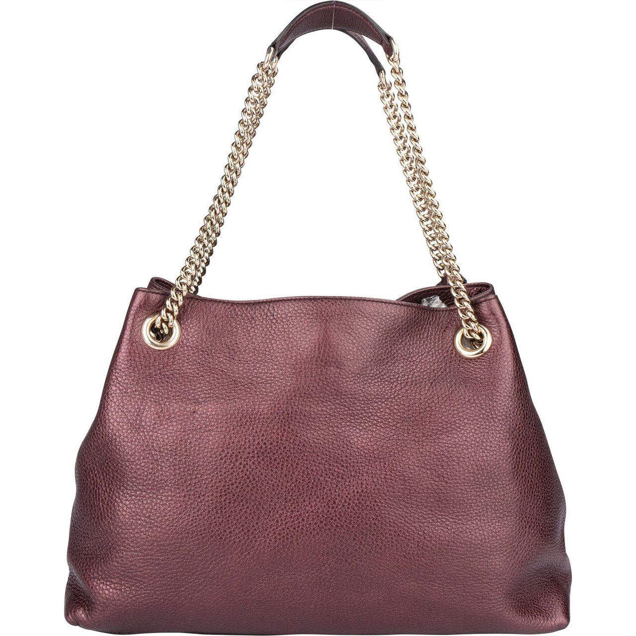 Gucci Gucci Leather GG Soho Metallic Purple Crossbody Bag Paars