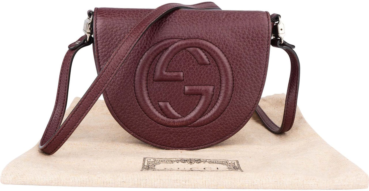 Gucci Gucci Leather GG Soho Crossbody Bag Paars