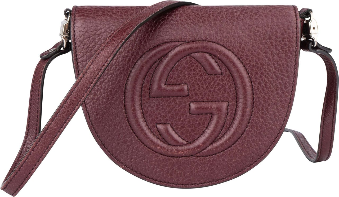 Gucci Gucci Leather GG Soho Crossbody Bag Paars