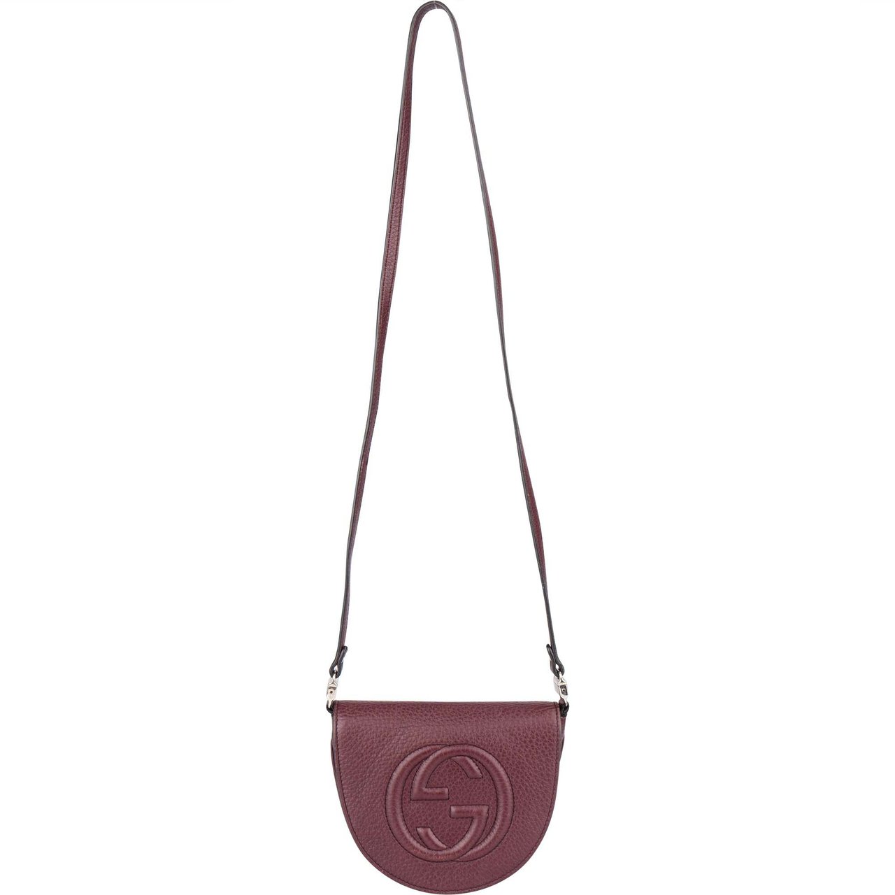 Gucci Gucci Leather GG Soho Crossbody Bag Paars