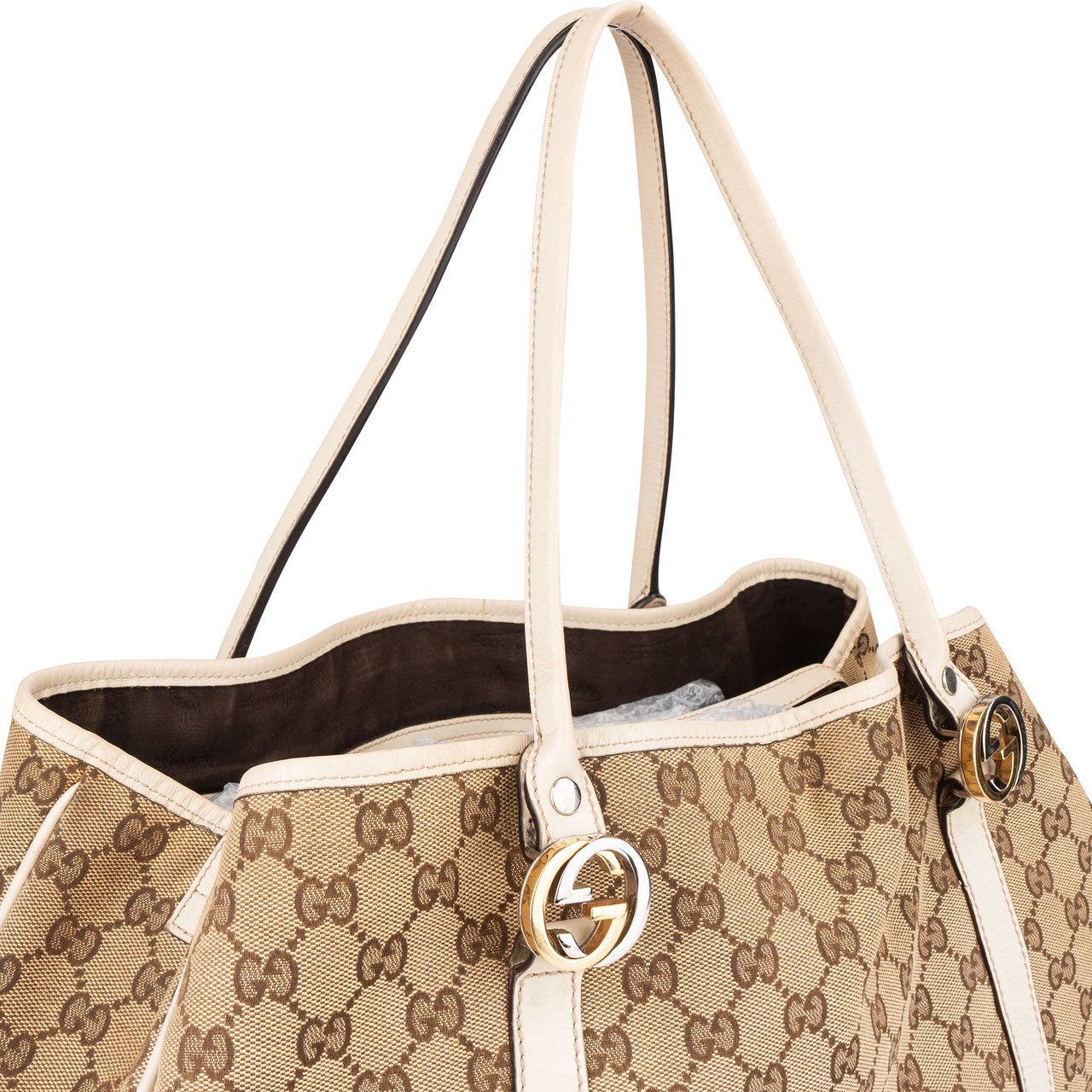 Gucci Gucci GG Monogram Twin GG Handbag Bruin