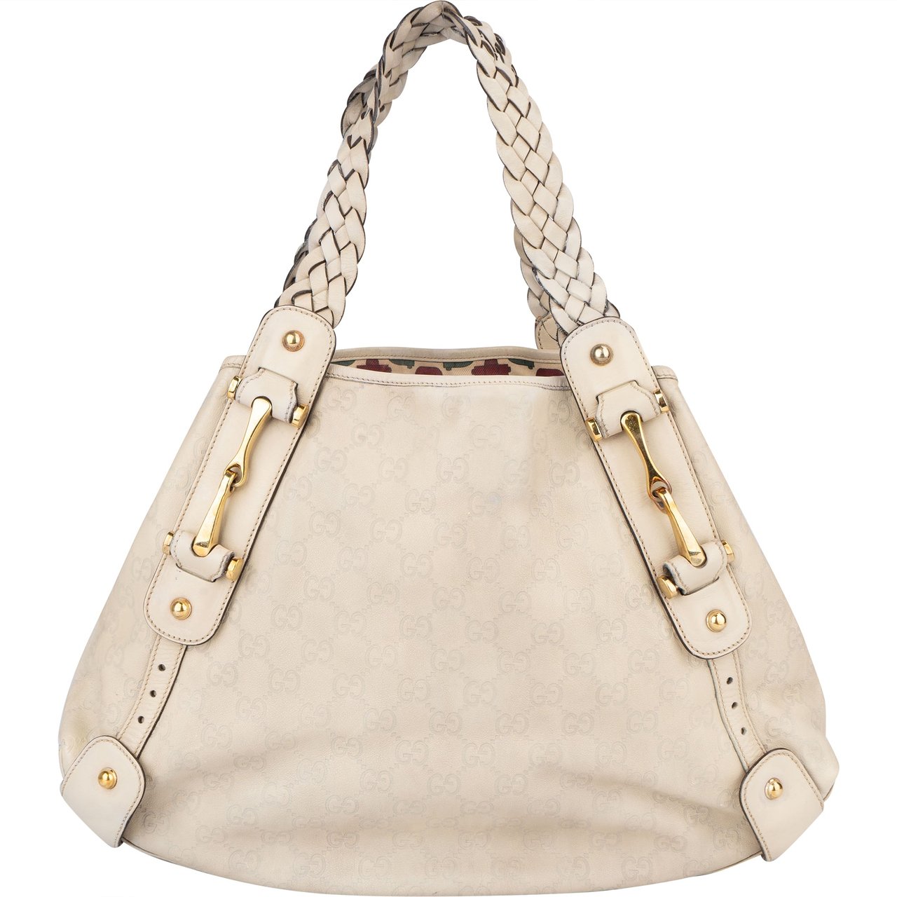 Gucci Gucci Leather GG Monogram Pelham Handbag Wit