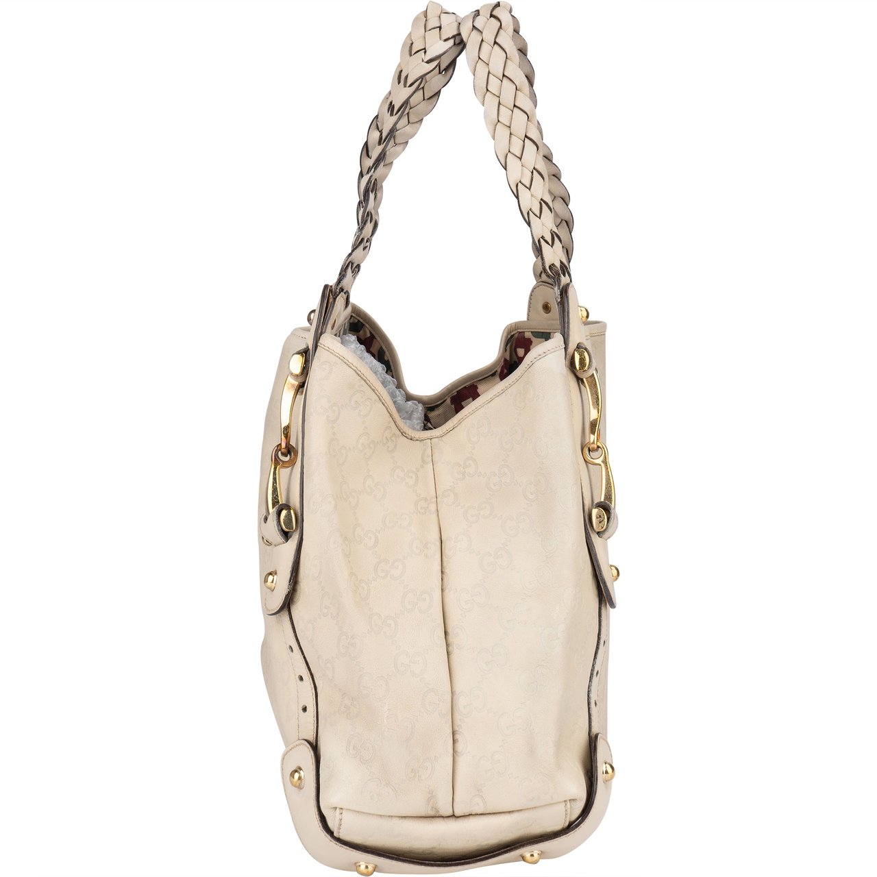 Gucci Gucci Leather GG Monogram Pelham Handbag Wit