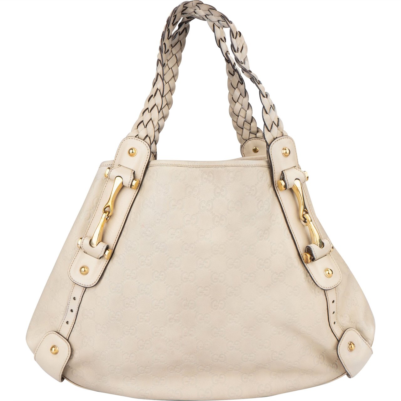 Gucci Gucci Leather GG Monogram Pelham Handbag Wit