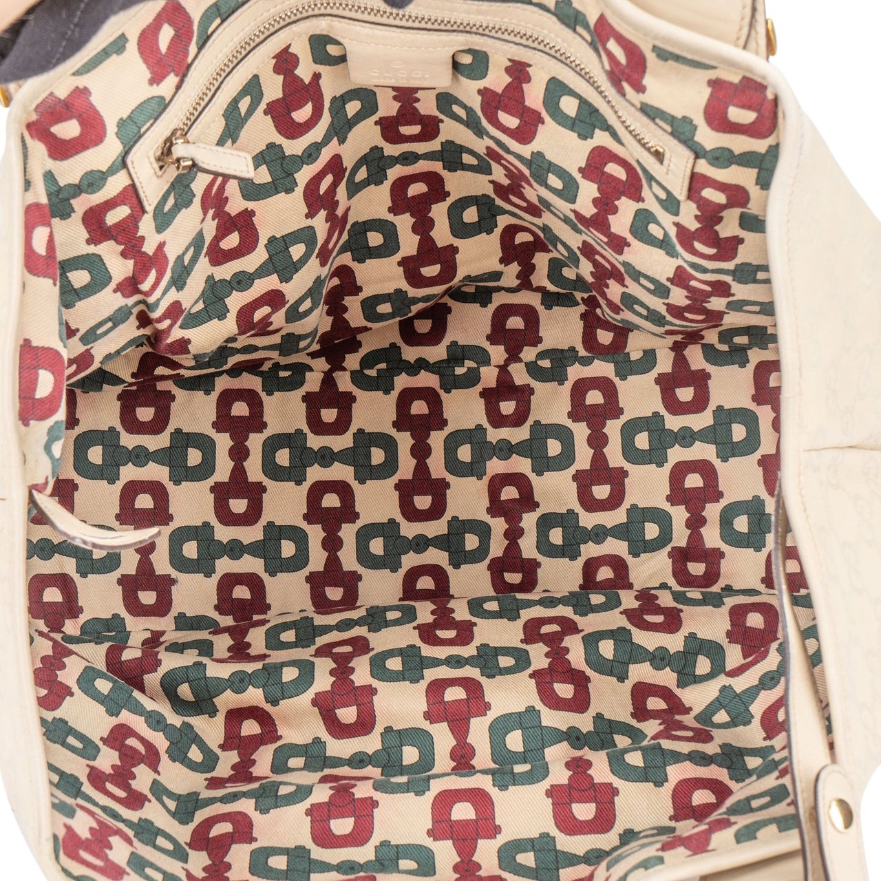 Gucci Gucci Leather GG Monogram Pelham Handbag Wit