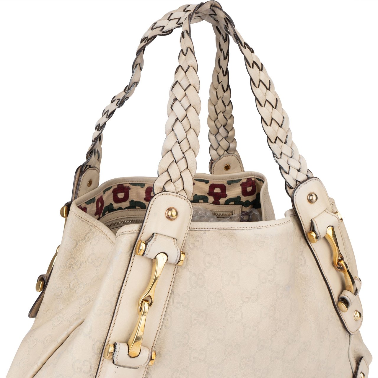 Gucci Gucci Leather GG Monogram Pelham Handbag Wit