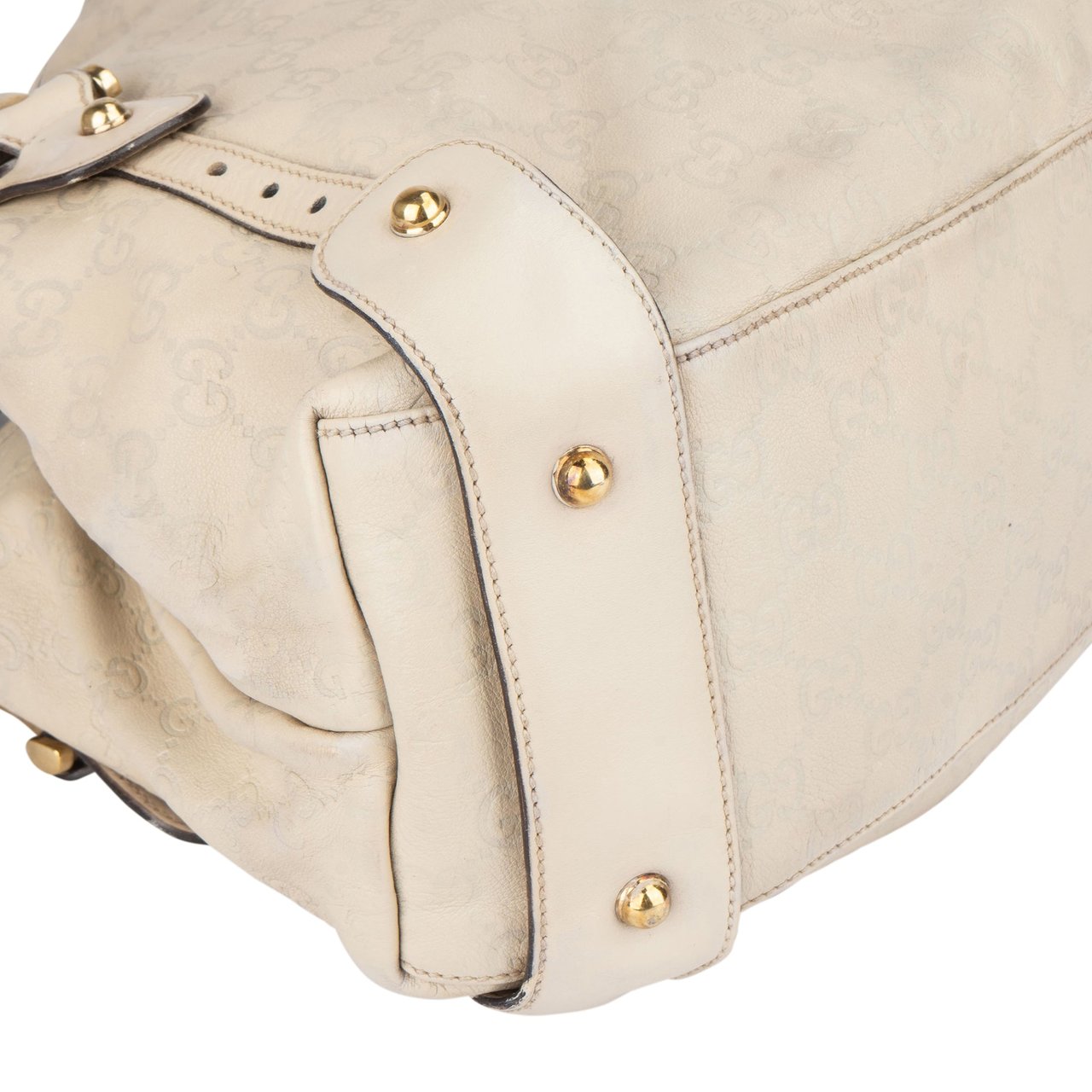 Gucci Gucci Leather GG Monogram Pelham Handbag Wit