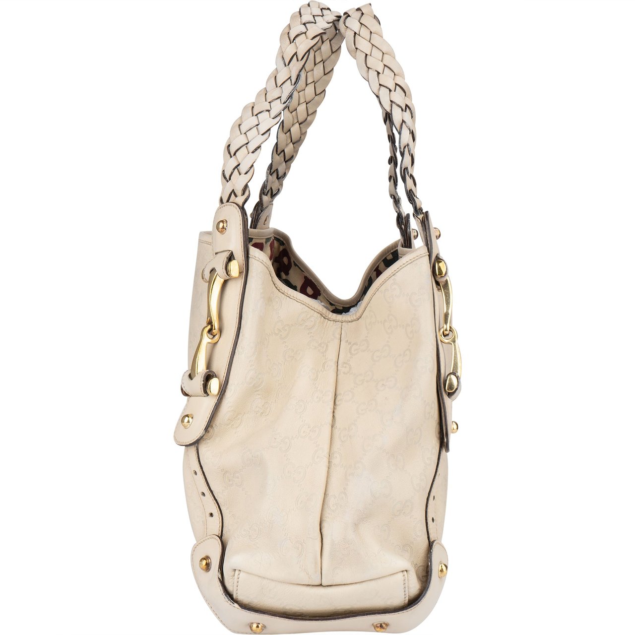 Gucci Gucci Leather GG Monogram Pelham Handbag Wit