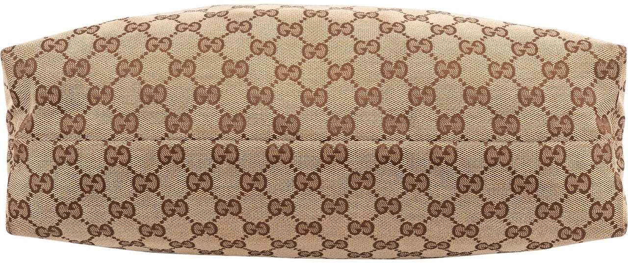 Gucci Monogram GG Canvas Abbey Horsebit Shoulder Bag Beige