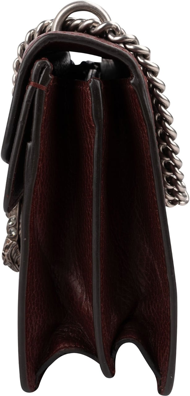 Gucci Grained Leather Crystal Dionysus Shoulder Bag Rood
