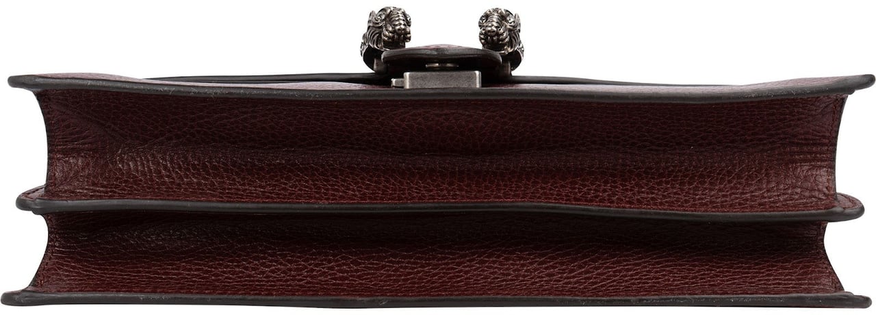 Gucci Grained Leather Crystal Dionysus Shoulder Bag Rood
