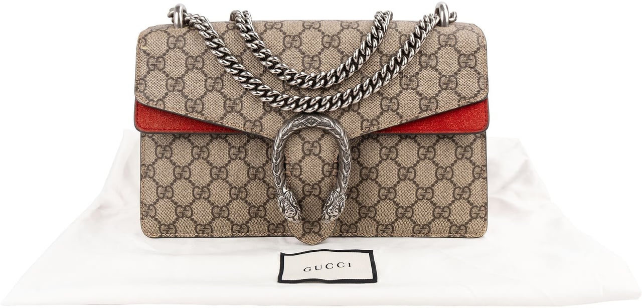 Gucci Monogram GG Supreme Canvas Dionysus Shoulder Bag Beige