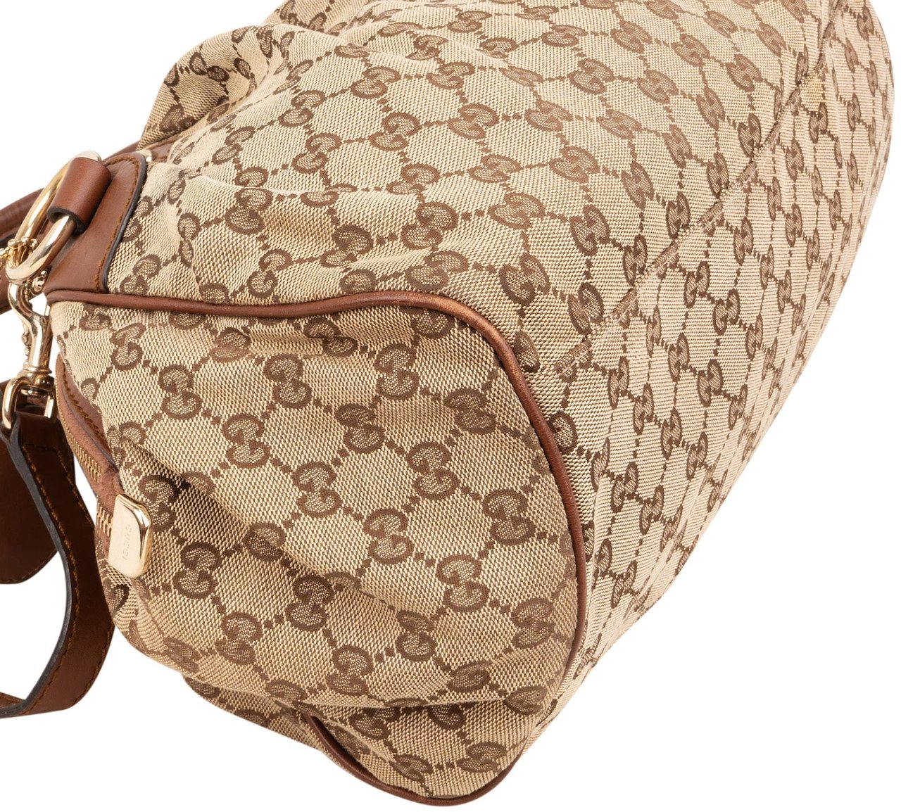 Gucci Monogram GG Canvas Sukey Hobo Shoulder Bag Beige