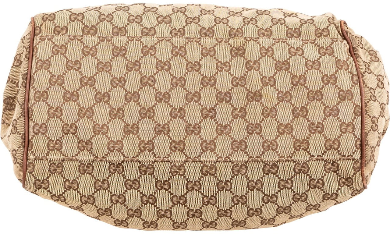 Gucci Monogram GG Canvas Sukey Hobo Shoulder Bag Beige