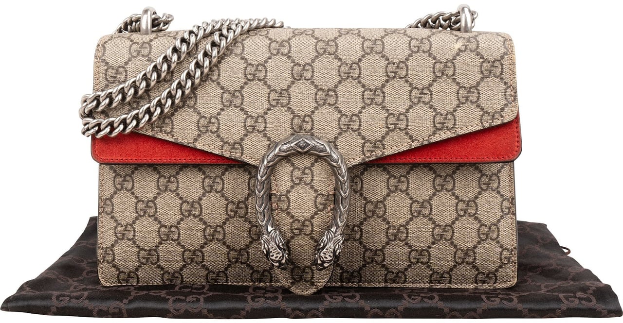 Gucci Monogram GG Supreme Canvas Dionysus Shoulder Bag Beige
