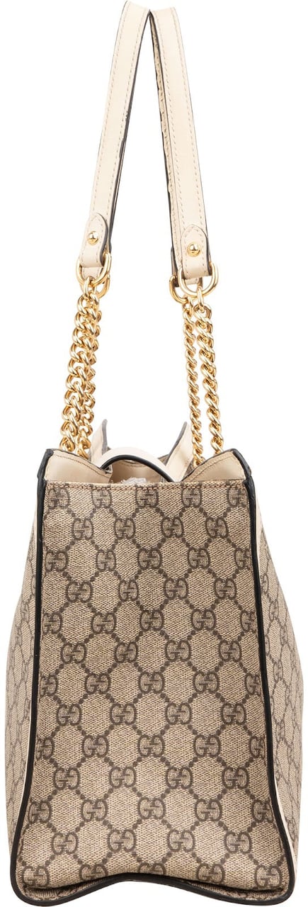Gucci Monogram GG Supreme Medium Padlock Shoulder Bag Beige
