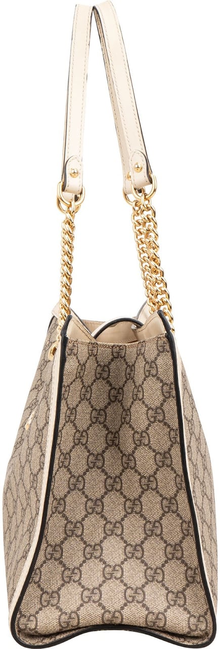 Gucci Monogram GG Supreme Medium Padlock Shoulder Bag Beige