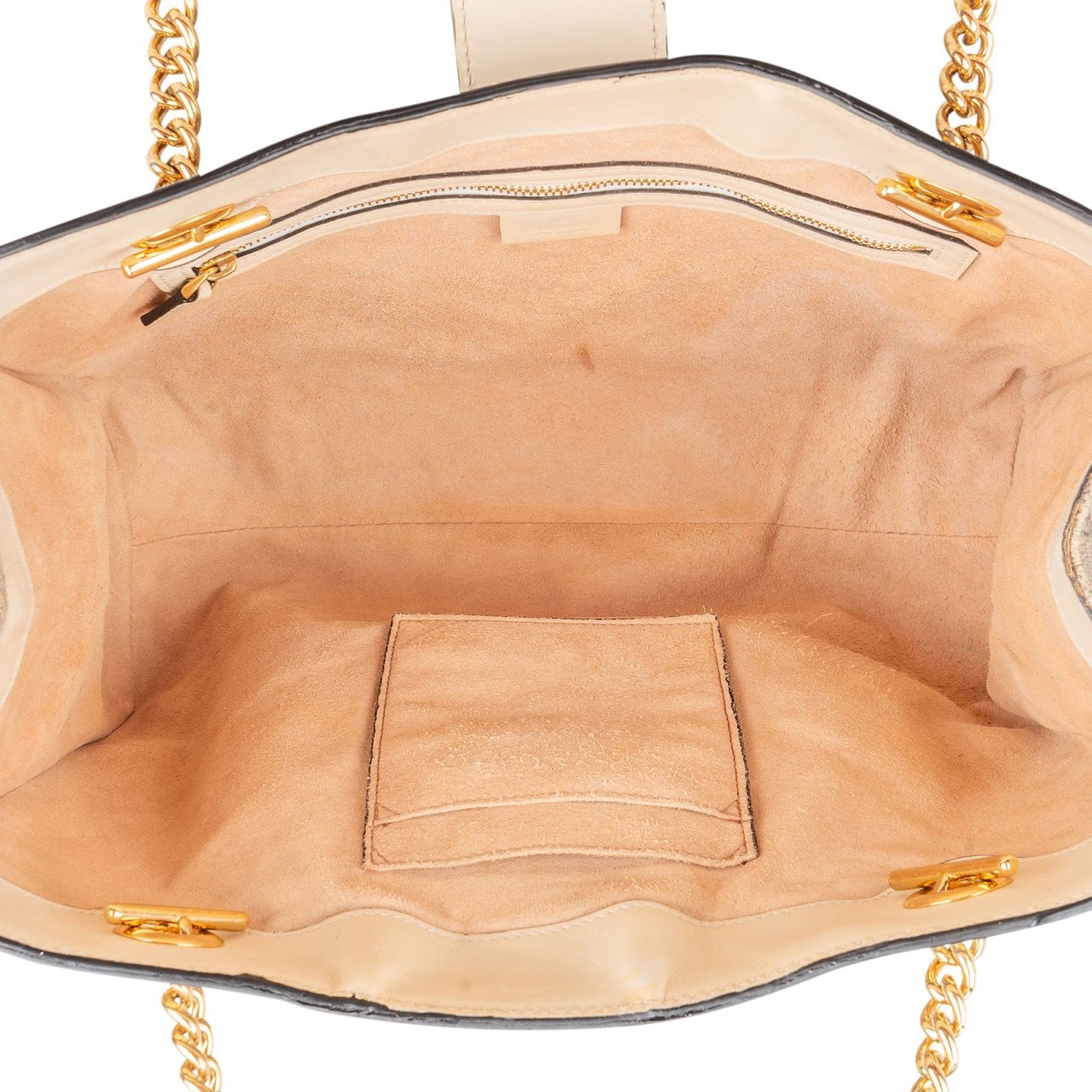 Gucci Monogram GG Supreme Medium Padlock Shoulder Bag Beige