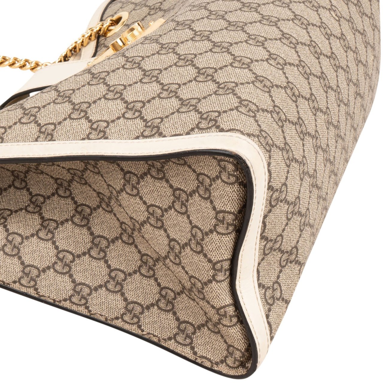Gucci Monogram GG Supreme Medium Padlock Shoulder Bag Beige