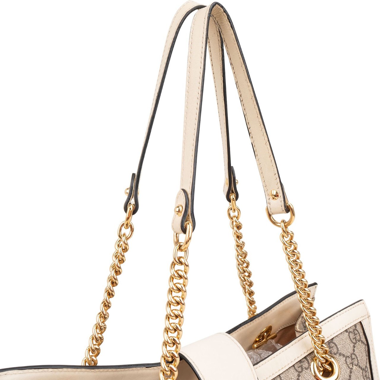 Gucci Monogram GG Supreme Medium Padlock Shoulder Bag Beige