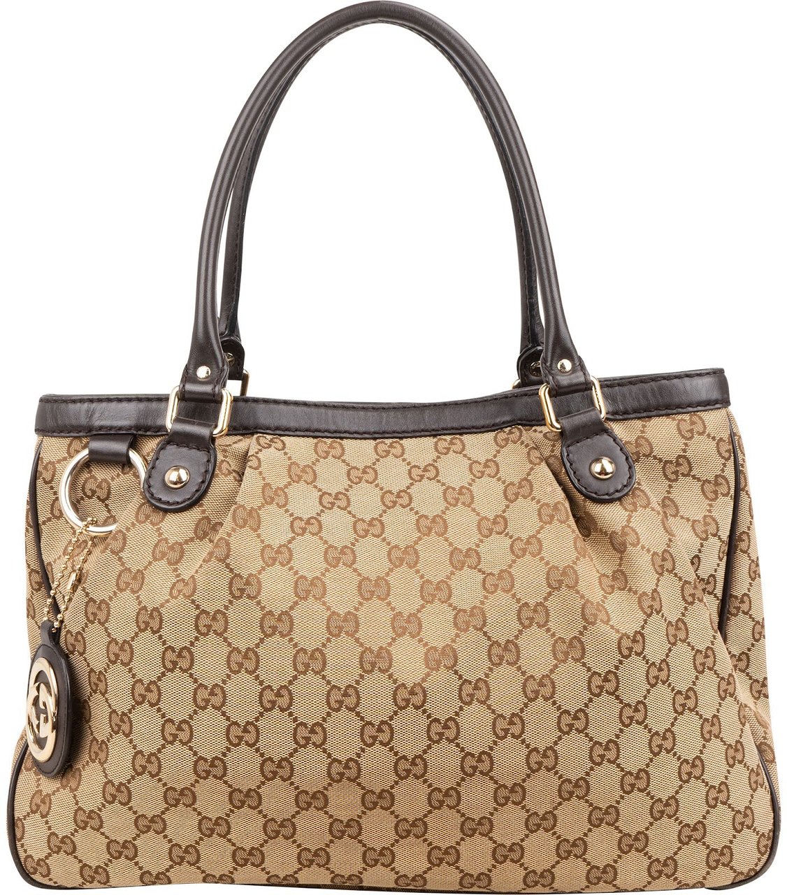 Gucci Monogram GG Canvas Sukey Tote Shoulder Bag Beige