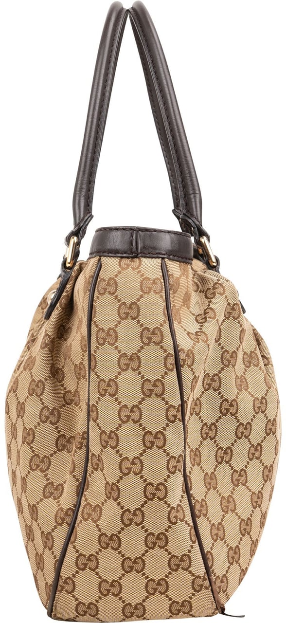 Gucci Monogram GG Canvas Sukey Tote Shoulder Bag Beige