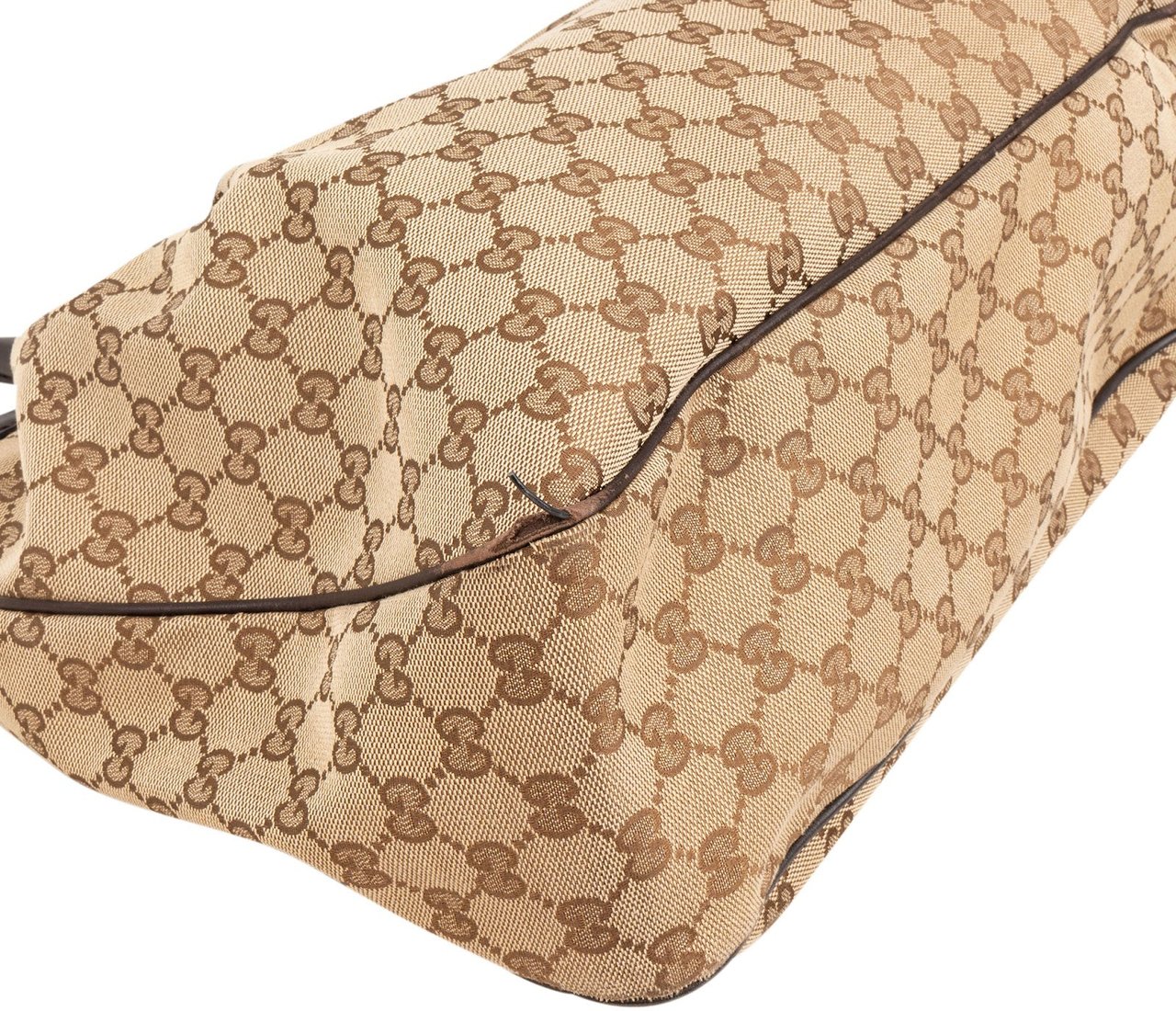 Gucci Monogram GG Canvas Sukey Tote Shoulder Bag Beige