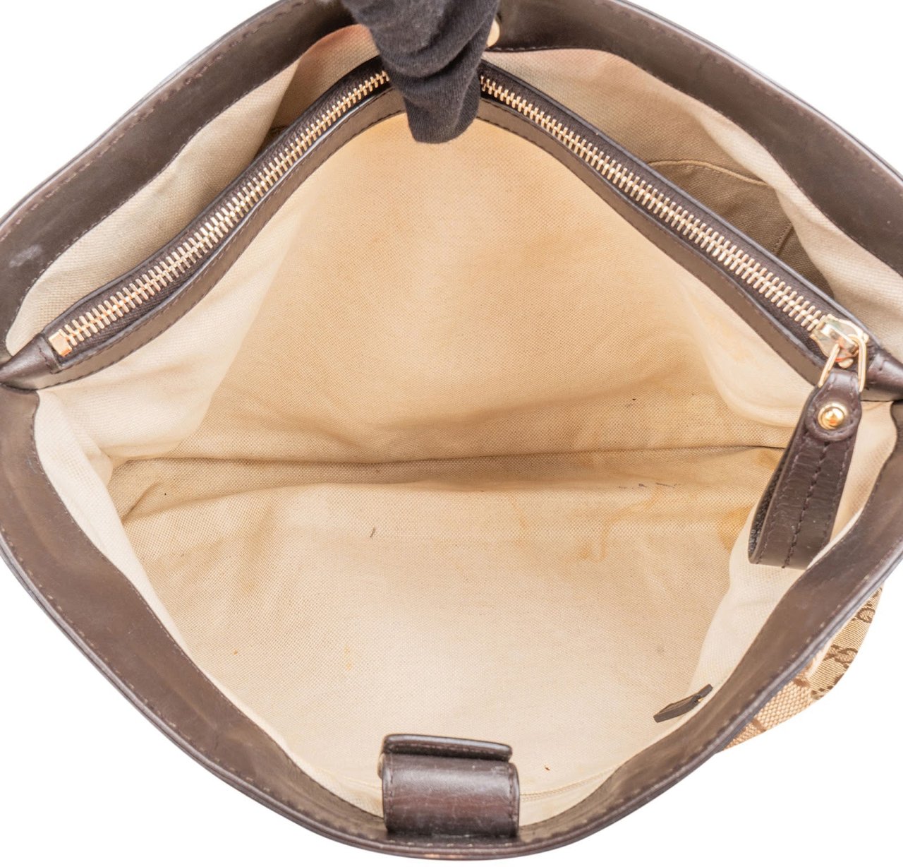 Gucci Monogram GG Canvas Sukey Tote Shoulder Bag Beige