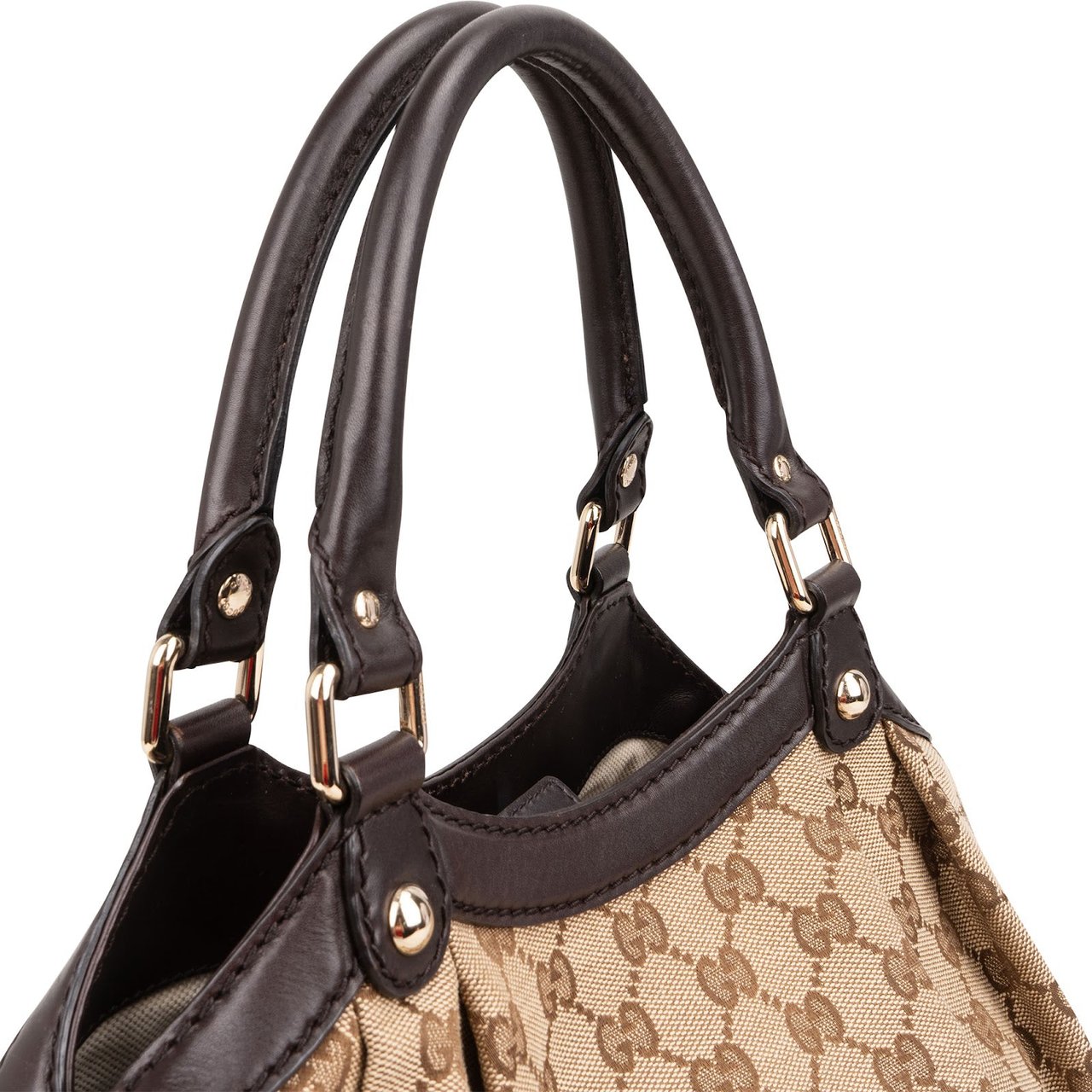 Gucci Monogram GG Canvas Sukey Handbag Beige