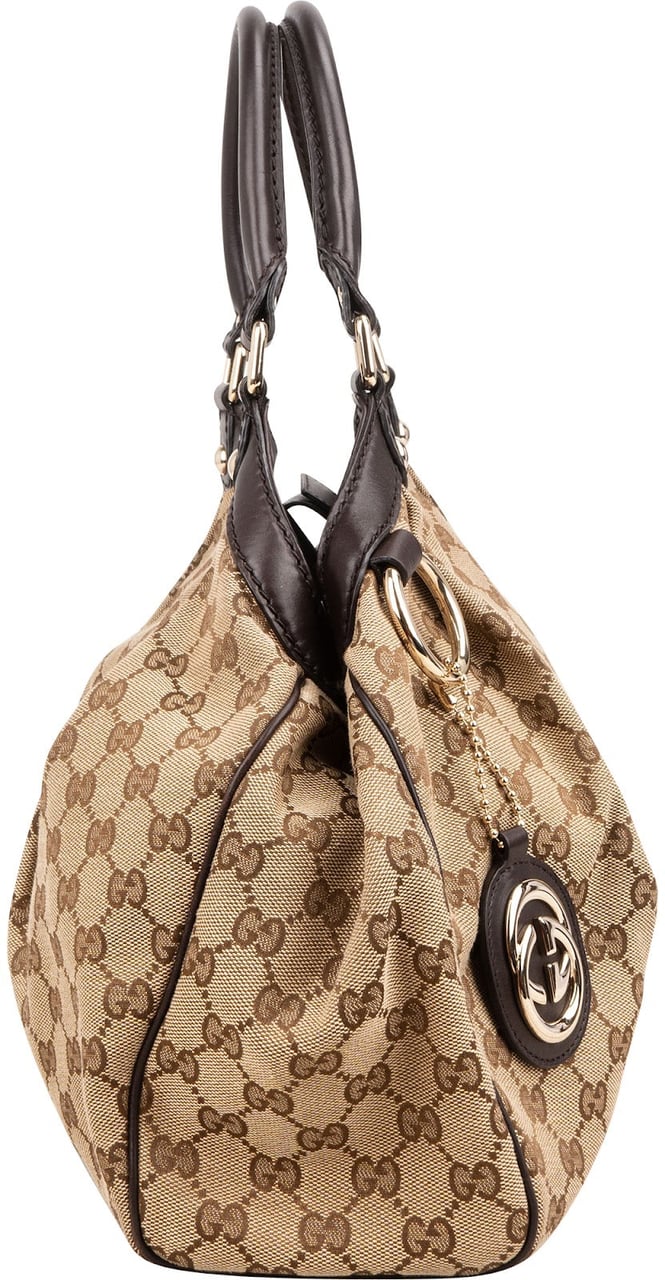 Gucci Monogram GG Canvas Sukey Handbag Beige
