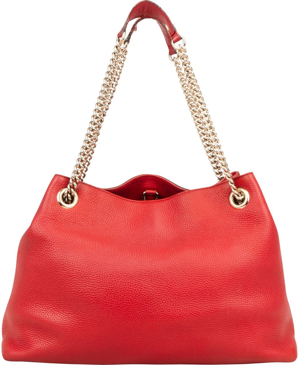 Gucci Pebbled Leather GG Soho Shoulder Bag Rood