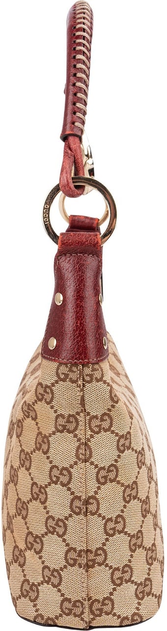 Gucci Monogram GG Canvas Braided Handle Shoulder Bag Beige