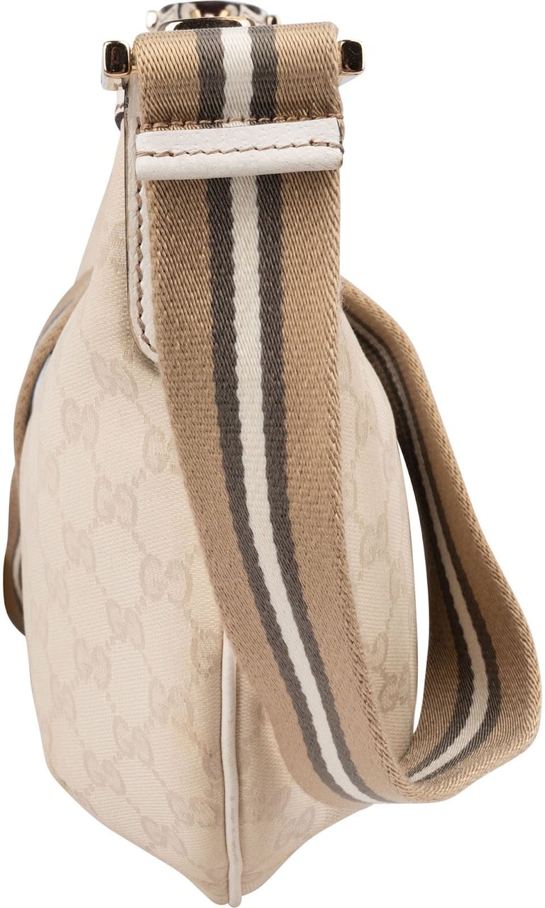 Gucci Monogram GG Canvas Hobo Crossbody Bag Beige