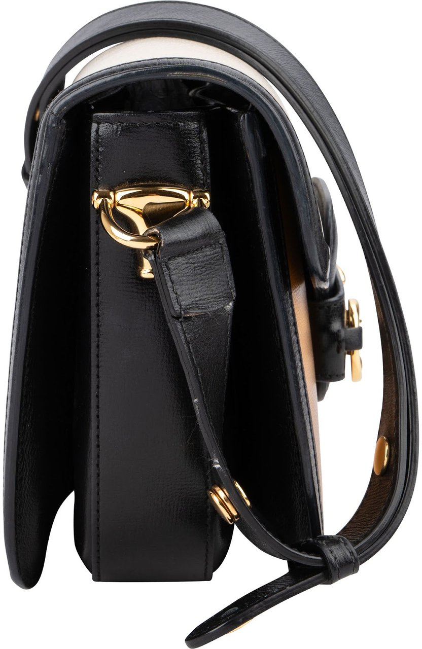 Gucci Tricolor Leather Horsebit 1955 Shoulder Crossbody Bag Zwart
