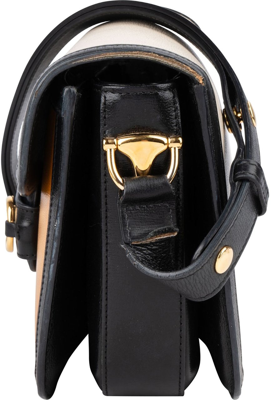 Gucci Tricolor Leather Horsebit 1955 Shoulder Crossbody Bag Zwart