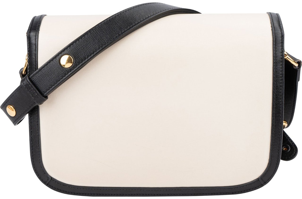 Gucci Tricolor Leather Horsebit 1955 Shoulder Crossbody Bag Zwart