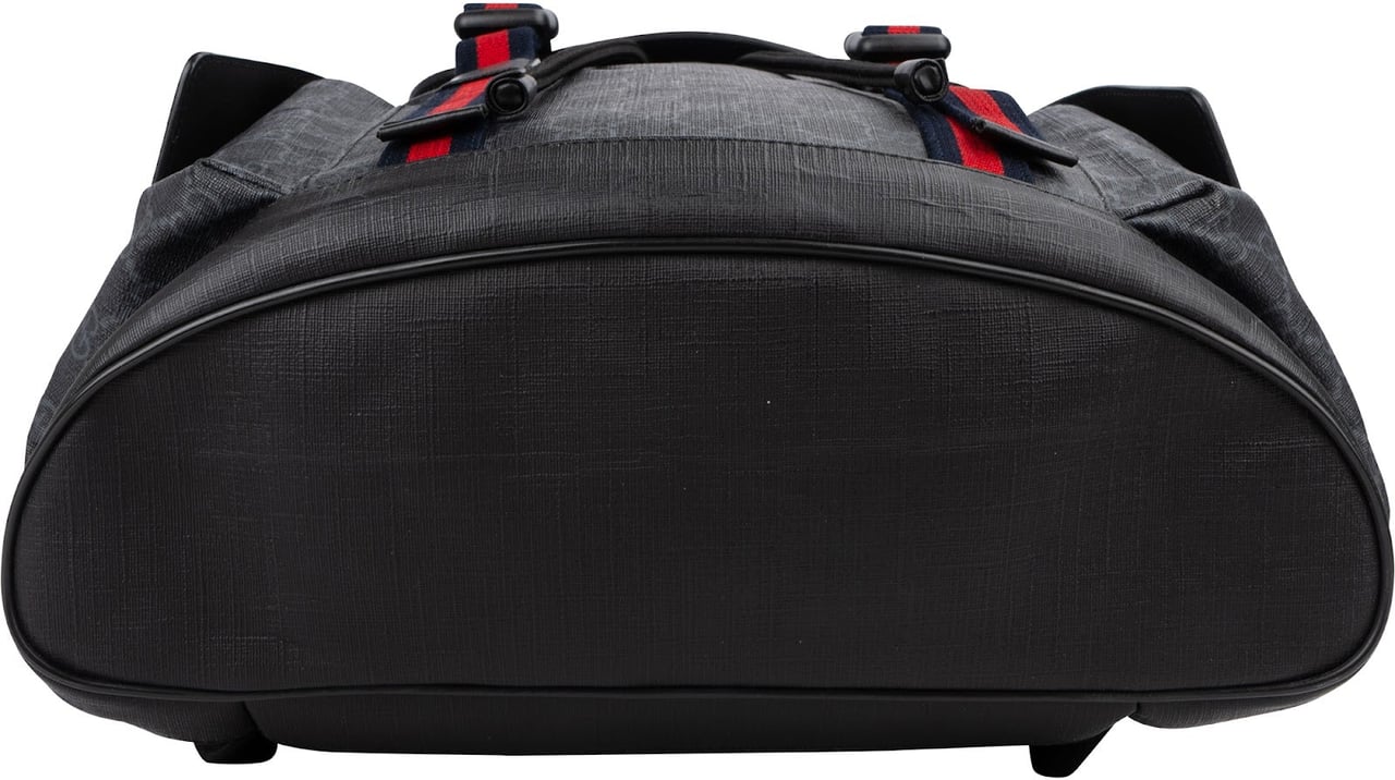 Gucci Monogram GG Supreme Canvas Web Backpack Zwart