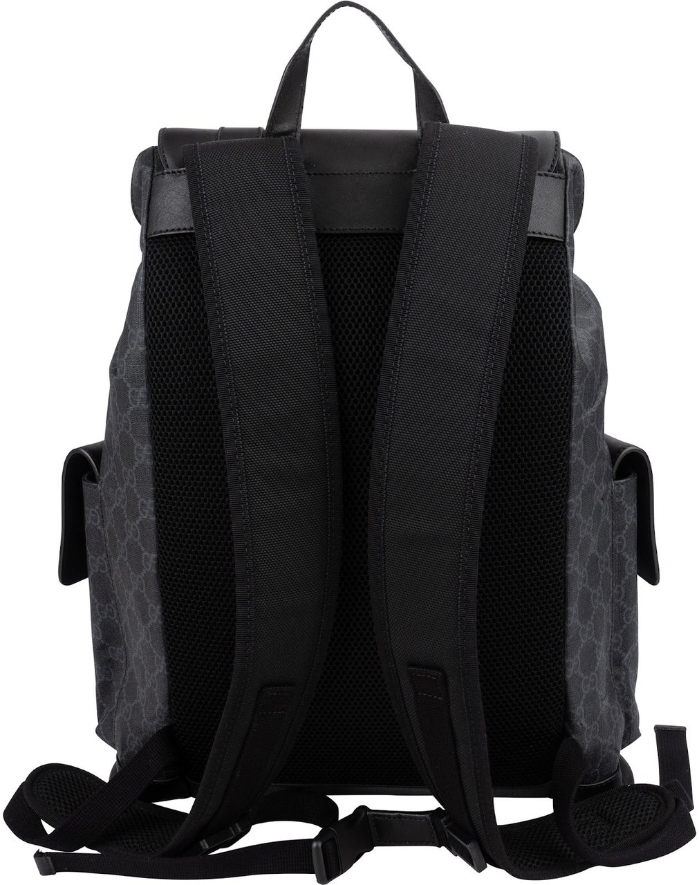 Gucci Monogram GG Supreme Canvas Web Backpack Zwart